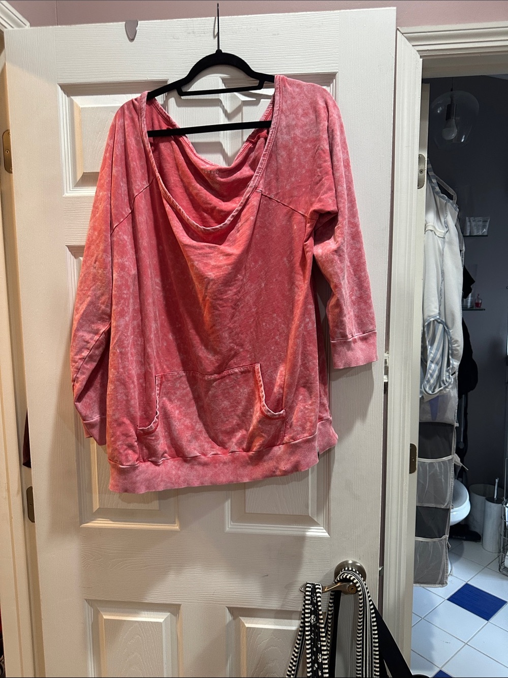 torrid Mineral Wash Cowl Neck Sweatshirt in Pink